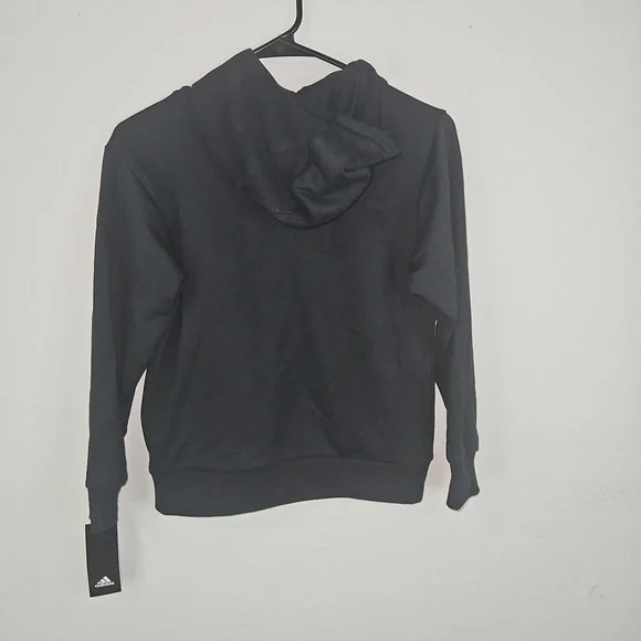 adidas Big Girls Fleece Hoodie Size Small Black and Pink - Picture 2 of 8
